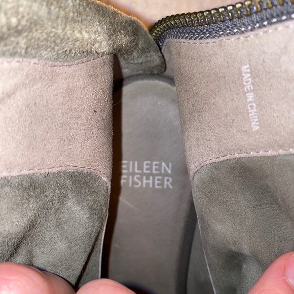 Eileen Fisher Ink Peep Toe Block Heel Gray 8.5 - Picture 4 of 4